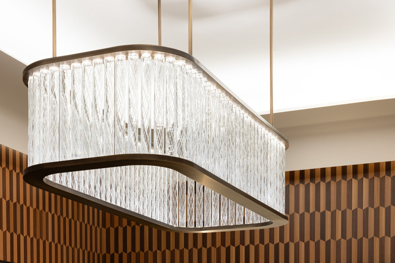 Bulgari Glass Chandelier - Custom Lighting Fixtures- Metis Lighting